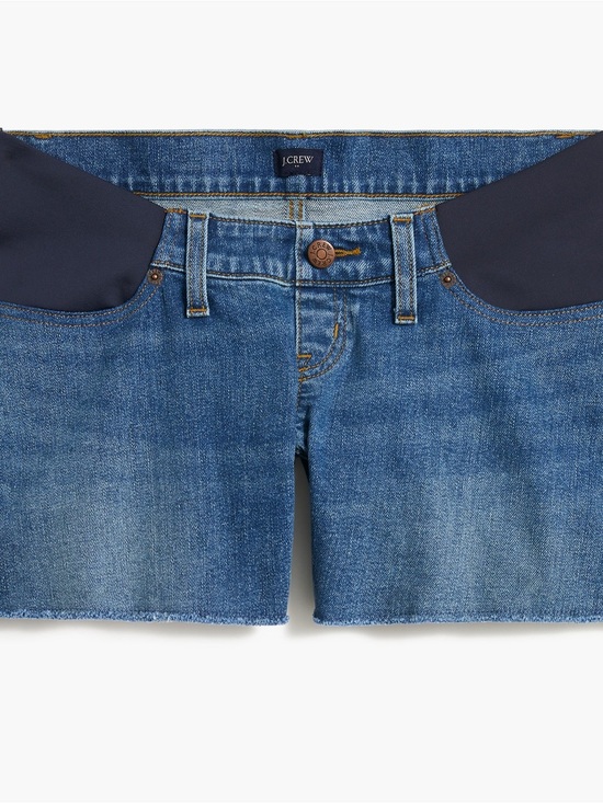 J. Crew Pants - J. Crew Blue Denim Maternity Shorts with Navy Side Panels Size 28
